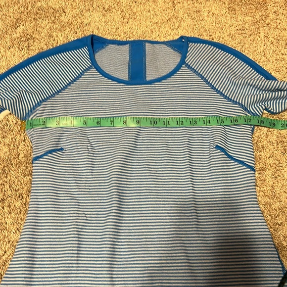 Lululemon Runder Under Long Sleeve Mini Check Pique Beaming Blue Polar size 10? - Picture 10 of 13